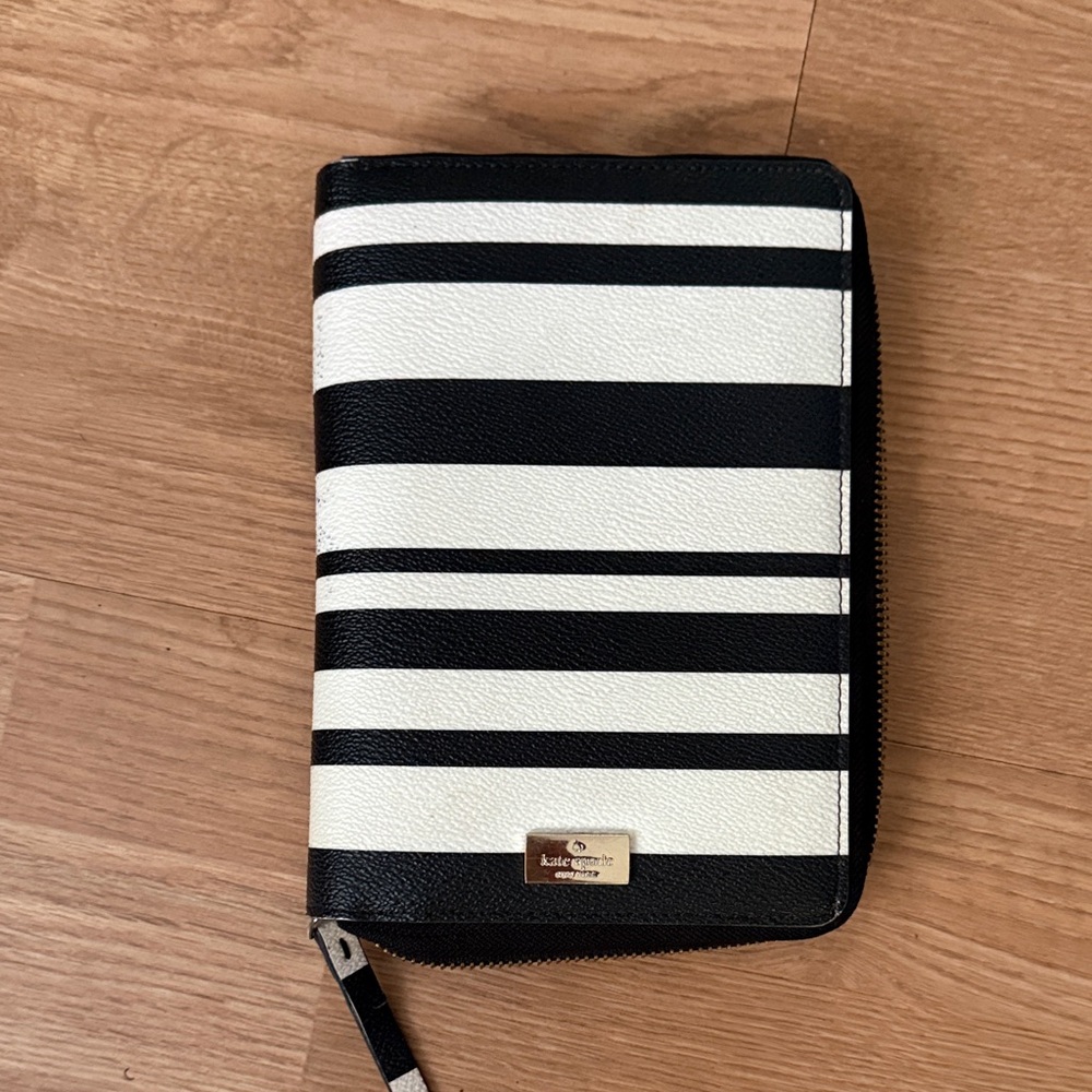 Kate Spade Black and White Striped Planner